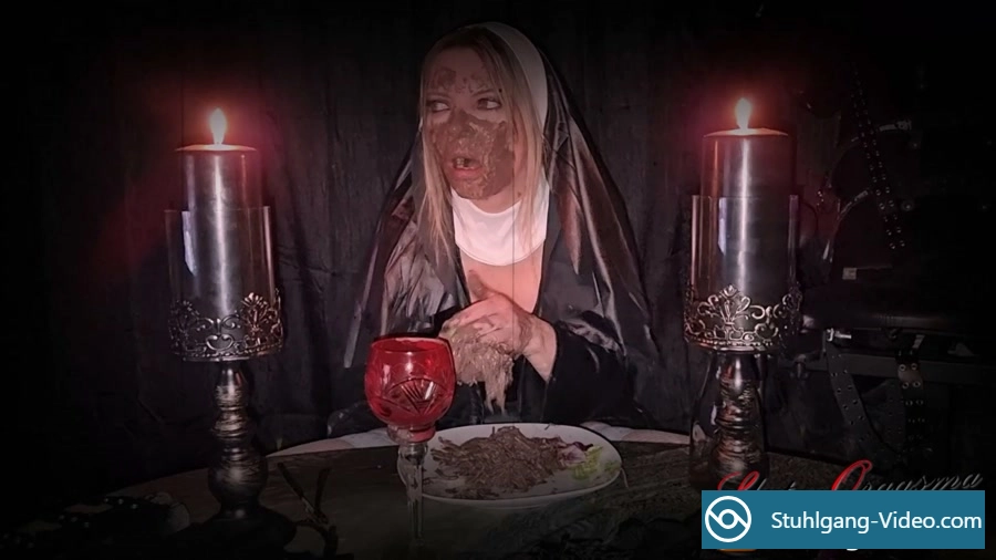 The holy food and scat dinner - The medieval shit puking scat slave 1 - Holy nun extreme shit and puke play [FullHD 1080p] Defecation