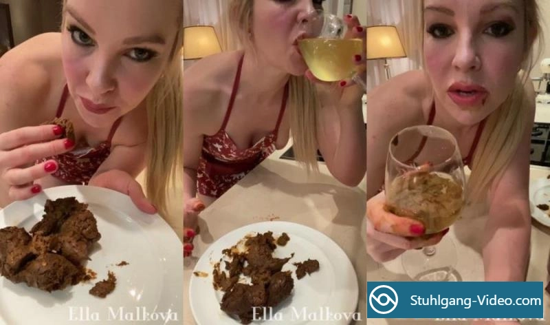 Ella Malova - Scat Ella - Eating drinking Scat, Pee and Vomit [UltraHD 2K] Stuhlgang Porno