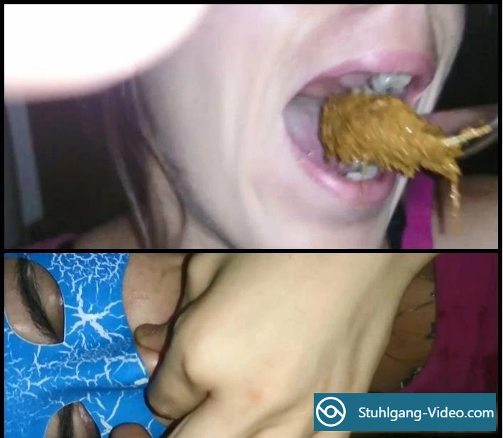 Real Feeding - Amateur Scat Real Feeding Teen Girl Slave [FullHD 1080p] Stuhlgang Porno