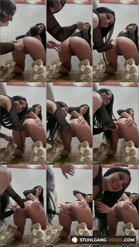 Watch Fisting Nurias ass in a public bathroom while theres a line out [HD 720p] Stuhlgang Porno Online