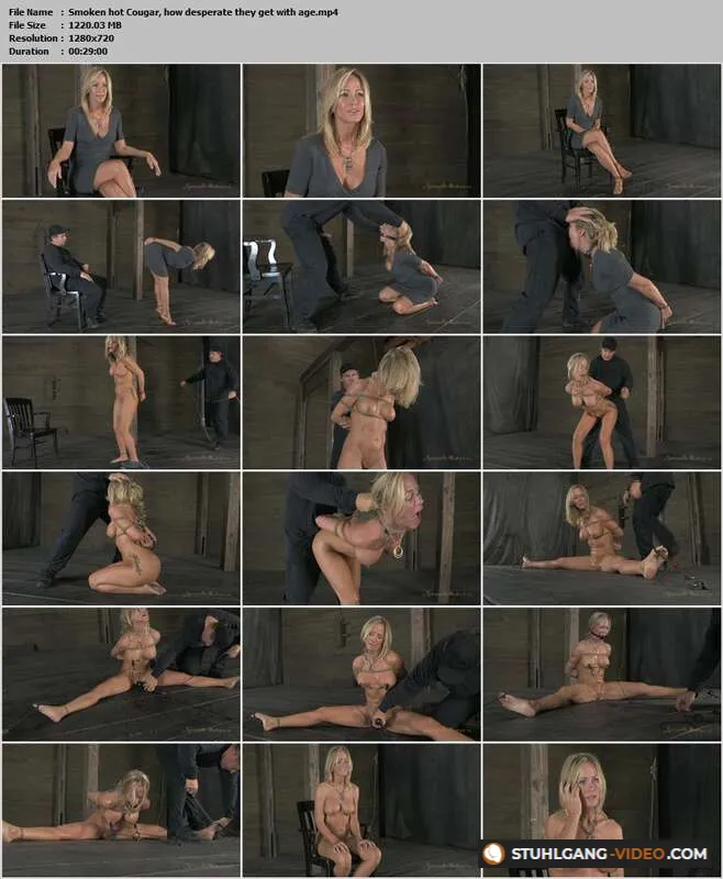Watch Smoken hot Cougar, binds herself and obeys sexual commands, how desperate they get with age [HD] BDSM Porno Online